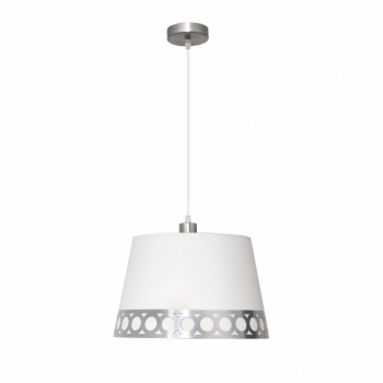 Distribuidor - Lâmpadas Diversas | Colgantes Clássicas | COLGANTE DALIA 1XE27 BLANCO/PLATA REGX40X40 CM Ref: 114894010